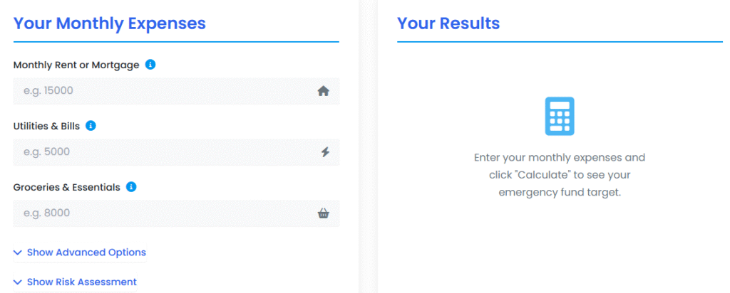 6-Month Emergency Fund Calculator